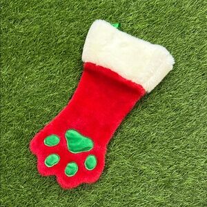 Plush Puppies Paw print Christmas Stocking